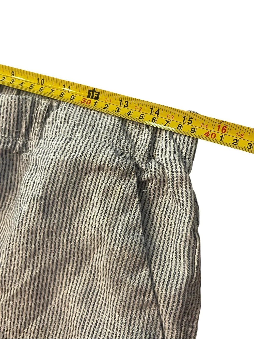 Quince 100% European Linen Micro Striped Capri Pants Sz M